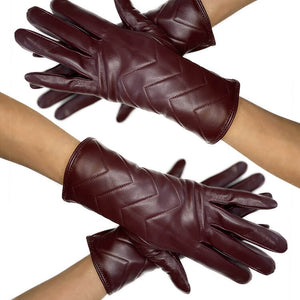 Kožne rukavice Vera bordo
